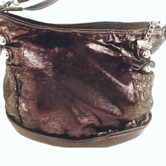 KathyVan Zeeland Metallic Brown Cross Body Bag - Picture 3 of 11